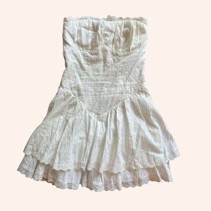 Hello Molly Strapless Mini Dress White